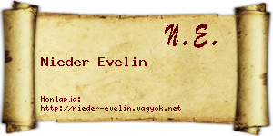 Nieder Evelin névjegykártya